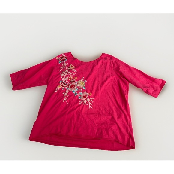 Johnny Was Sweatshirt Floral Embroidered Sz 2X Pink Colorful - Picture 1 of 7